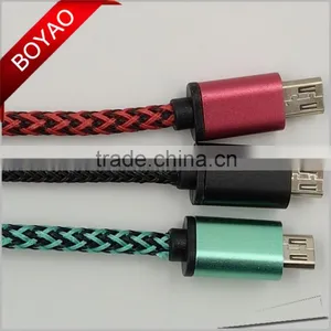 2016 Newest Wholesale Braided Micro Usb Cable, Braided Usb Cable in 25cm 3A thumbnail-2
