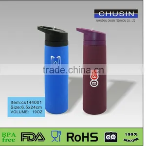 BPA Free Foldable Silicone Drinking Bottle thumbnail-1