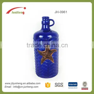 Home & Garden Blue Wine Bottle Ocean Wholesale Ceramic Vertical Wall Garden Planter thumbnail-1