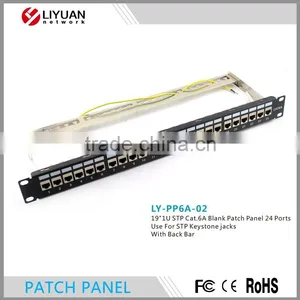 LY-PP6A-02 CAT6A 24 PORT PATCH PANEL RACK MOUNT TUFF JACKS QUALITY! 19" 1U STP Blank Patch Panel With Back Bar thumbnail-2