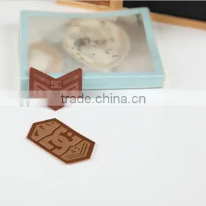 Custom Embossed Branded PU Leather Patch Laser Cut Leather Logo Patch thumbnail-3