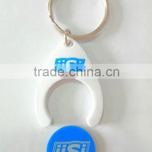 Promotion ABS Plastic Trolley Coin Keychain With Custom Logo thumbnail-2