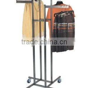 RH-YJ04 Cloth Display Racks 900*610*1800 Q235 Chrome Plated High Quality Clothes Rack Stand Display Metal Clothes Rack thumbnail-4