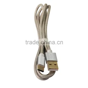 Gray Silver Nylon Braided USB 3.1 USB-C to USB Type A Data & Charging Cord USB Type C Cable thumbnail-4