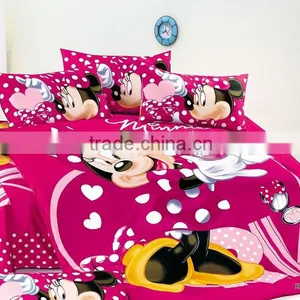 Cute and Vivid Cartoon 100%cotton Reactive Printed Bedding Sets,minnie Duvet Cover thumbnail-1