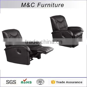 Cheap Small Relax Black Recliner Leather Sofa thumbnail-1