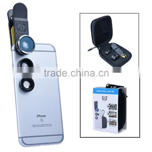 Fixed Focus Clip 3 in 1 Lenses Fisheye Lens Wide Angle And Micro Lens Kit for Iphone 7 thumbnail-4