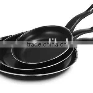 3pcs Carbon Steel Non-stick Fry Pan Set With Bakelite Handle Kitchen Cookware thumbnail-1