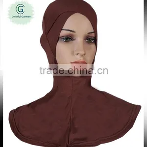 Hot Sell Fashion Elegant Scarf Jersey Criss Cross Ninja Amira Muslim Neck Plain Cotton Inner Hijab Cover Soft Bonnet thumbnail-1