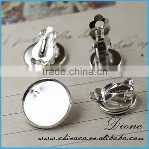 Earring Setting White Gold Cabochon Earring Setting 12mm Pad thumbnail-1