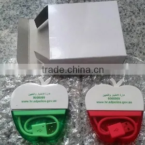 High Speed Mini 2.0 Version Portable 3port USB Hub With Led Back Round Light thumbnail-2