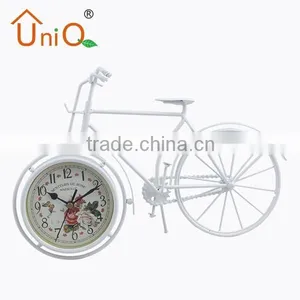 Modern Decoration Metal Gift Bicycle Table Clock thumbnail-1