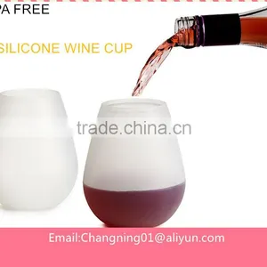 Amazon Hot Selling Fashion Design BPA Free Silicone Wine Cup for Drinking thumbnail-2
