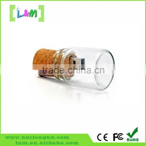 Creative Christmas Gift Glass and Wood Wishing Bottle for Kids USB Flash Drive 32gb thumbnail-2
