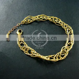 19cm Raw Brass Faceted Rhombic Link Fashion DIY Bracelet Supplies 1900078 thumbnail-1