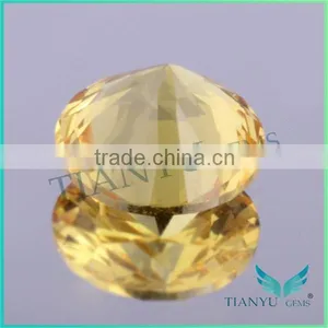 Loose Sapphire Gemstone Corundum Wholesale China 21# Round Shape Yellow Sapphire Gemstone thumbnail-3