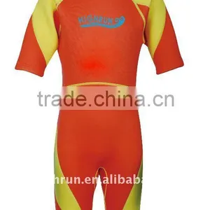 Kid's Yellow and Orange Colour Shorty Wet and Surfing Suit thumbnail-1