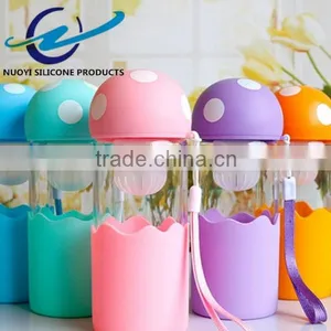 Mushroom Shape Cartoon Portable Silicone Cup Sleeve With Tea Infuser thumbnail-5