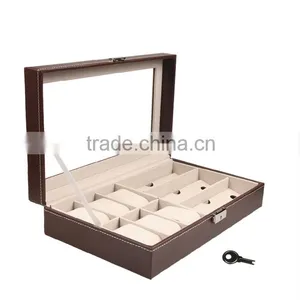 Chinese Factories Wholesale Custom PU Leather Jewelry Box, Multi-function Watch Boxes, Glasses Boxes thumbnail-2