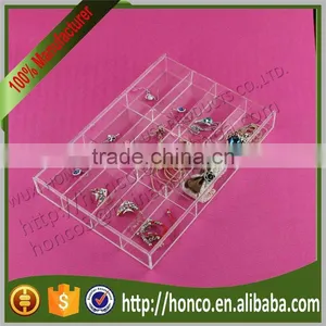 Hot Selling Products 12 Bins Acrylic Jewelry Box Jewel Case,Clear Colour thumbnail-3