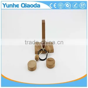 String Puzzle on Wood Base Classical Wooden Puzzle Set Solution Rope Central Brain Teaser for Adults Game thumbnail-6