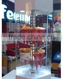 Ice Cream Cone Crispy Hot Selling Nice Display With LED Light thumbnail-1