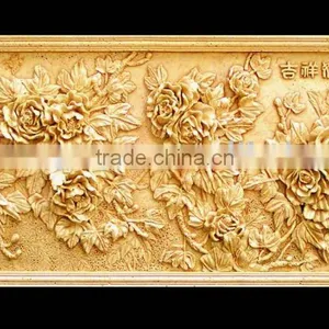 Decotative Sandstone Relievo of Peony thumbnail-1