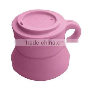 Silicone Travel Collapsible Camping Mug With Lid thumbnail-4