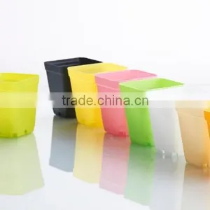 Plastic Colorful Small Square Flower Pots Without Pallet -3 Inch thumbnail-5