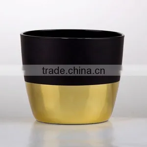 2017 Popular Elegant Black and Gold Decorative Glass Vase thumbnail-6
