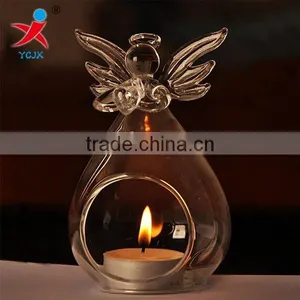 Clear Glass Candle Holder thumbnail-1