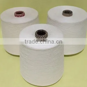 100%Raw White Cotton Polyester Blended Yarn for Knitting thumbnail-3