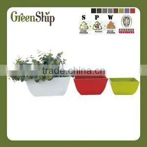 Home Decor Painted Square Plastic Pot thumbnail-1