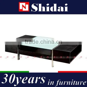 Glass Coffee Table Set, Glass Top Coffee Table Set, Tempered Glass+high Glossy MDF Coffee Table thumbnail-1