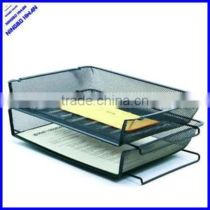 2 Tier Office Metal Mesh Desk Office Letter Tray thumbnail-1