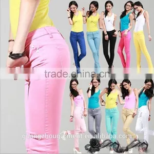 Wholesale Cheap Price High Quality Winter Candy Color Skinny Tight Zip Legging Stretch Pant Slim Jeggings Pencil Trouser thumbnail-3