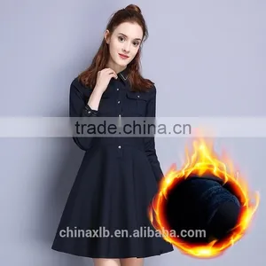 New Winter Embroidery Office Dress for Women Work Wear Lady Formal thumbnail-1