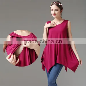 Mamalove Sleeveless Nursing Clothes Loose and Comfortable Pregnant Women T-shirts Breastfeed Top thumbnail-2