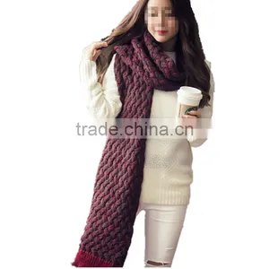 Latest Design Super Long and Super Warm 3color Choice Men and Women Acrylic Fashion Neckwear Muffler thumbnail-1