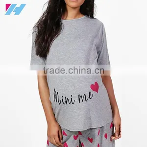 Yihao 2017 Wholesale Maternity Clothes Printing CottonT Shirt Tops and Shorts Set thumbnail-1