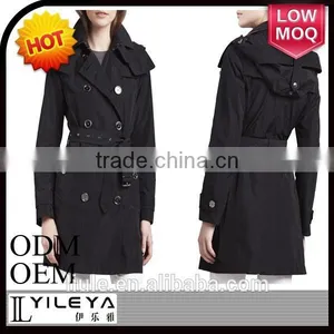 2015 Latest Trenchcoat Black Cheap Women Half Coat thumbnail-1