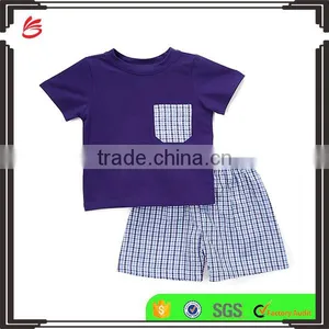 2017 Wholesale Children's Clothes Summer Set Boutique Clothing Custom Shirts & Shorts thumbnail-1
