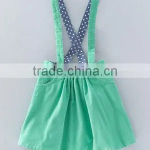 2017 Fashion Wholesale New Design Baby Girl Suspender Skirt Schoolgirl Kids Costume Dress Baby Clothing thumbnail-3