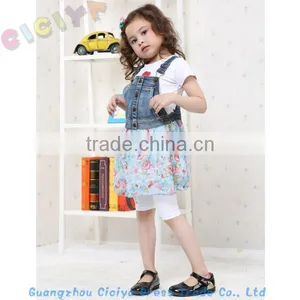 2014 Jeans-mixed Fashion Girl Dress 3pcs Set in Stock Flower Girl Dress thumbnail-2