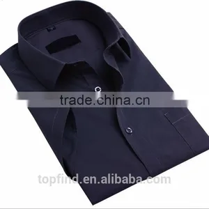 Shirts Manufacturer in China Supply Black Color Short Sleeve Busniess Dress Shirt thumbnail-1