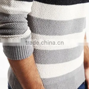 2017 Supple Simple Design Round Collar Stripe Sweater Men Pullover With Low Prices thumbnail-5