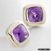Sell DY 18K Gold Sterling Silver With Amethyst Earrings thumbnail-1