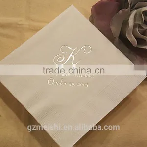 High Quality Washable Wedding Monogram Linen Napkin thumbnail-1