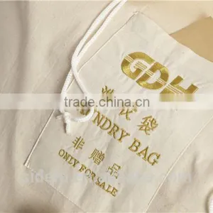 Promotional Natural Cotton Canvas Drawstring Hotel Laundry Bags thumbnail-4