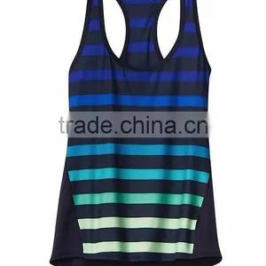 China Manufacturer Stripe Women Sport Tank Top thumbnail-3